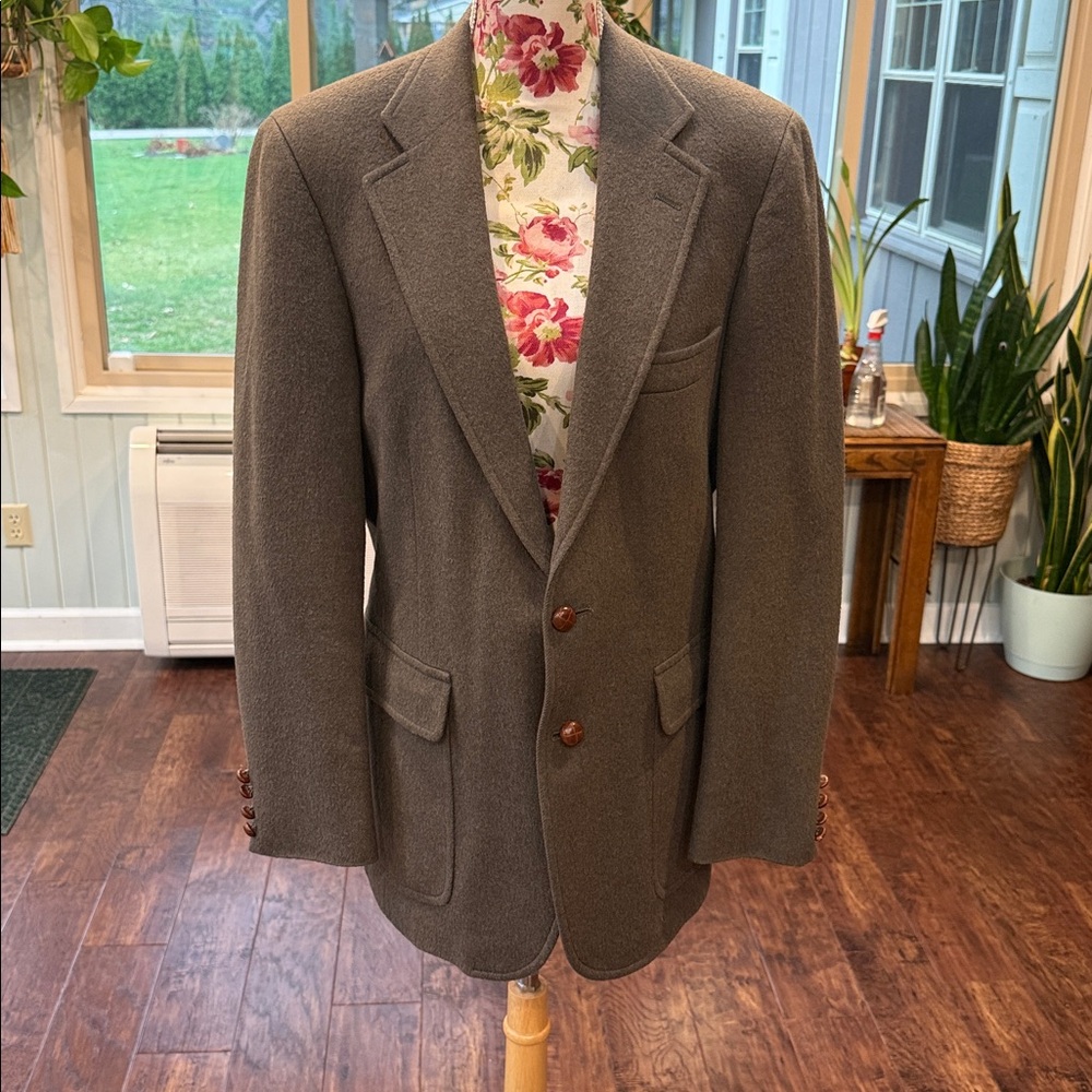 Chaps Mens Camel Hair Two Button Sport Coat